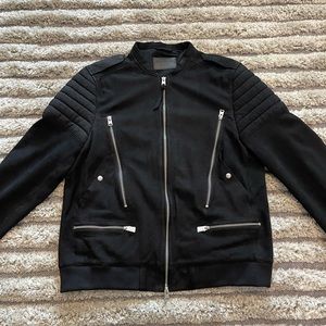 XS NEW /& TAGS ALL SAINTS GRAPHITE GREY /"KINO/" LEATHER BOMBER JACKET COAT